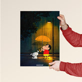 Shin-chan & Shiro Rainy Night Poster